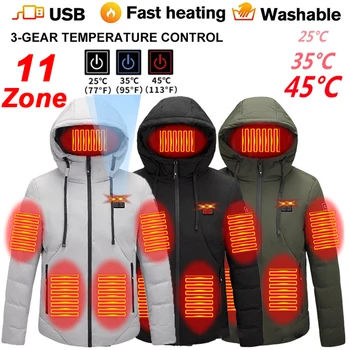 11 Alanlar ısıtmalı ceket yelek erkekler elektrikli ısıtma yelek Usb ısıtmalı ceket ısıtmalı yelek kadın ısıtmalı Bodywarmer ısıtmalı aşağı ceket