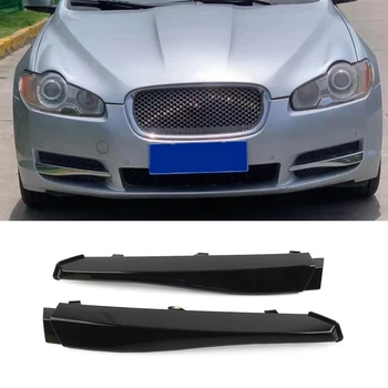 2 Adet Siyah Ön Tampon Alt Grille Ekle Kapak Trim Jaguar XF 2008 İçin 2009 2010 2011 Araba Aksesuarları