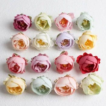 20 adet Yapay Gül Kafa El Yapımı DIY Garland Malzeme Giyim Aksesuarları Çiçek Düzenleme Düğün Dekorasyon Sahte Çiçekler