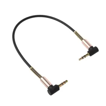 24 cm Çift 90 Derece Naylon 3.5 mm için 3.5 mm Erkek Jack Ses Kablosu Araba Aux Kablosu için