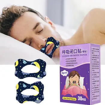 30 Adet / kutu Anti-Horlama Çıkartmalar Horlama Artefakt Ağız Bandı Kolaylığı Uyku Çocuk Yetişkin Dudak Burun Solunum Geliştirmek Yama