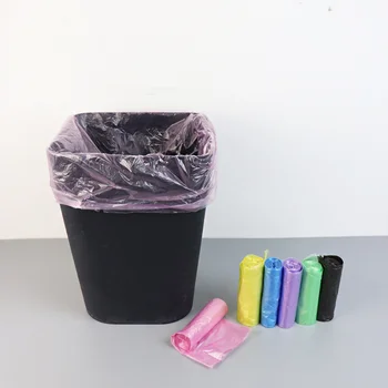 6 Renkler Ev 5 Rulo Tek Kullanımlık çöp kutusu Astar Plastik çöp torbası Rulo Kapak Ev Atık Çöp Saklama Kabı Torbaları