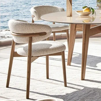 Ahşap Minimalist yemek sandalyeleri Modern Tasarım Yumuşak Rahat Sandalyeler Arka Deri Yemek Odası Mutfak Cadeiras Ev Mobilyaları