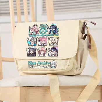 Anime Mavi Arşiv-Sunaokami Shiroko Messenger Kanvas çanta Cosplay Oyunu Öğrenci Seyahat Omuz Çantası Rahat Moda Çanta