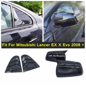 Araba Kapı Yan Kanat dikiz aynası Kabuk Arka pencere kepenkleri Panjur Kapağı Trim İçin Fit Mitsubishi Lancer EX X Evo 2008 - 2018