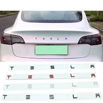 Araba Sticker dış dekorasyon Tesla Modeli 3 S X Y ABS Bagaj Kapağı Gövde Amblem Rozeti Logo Çıkartması Tesla Modeli Y Araba Aksesuarları