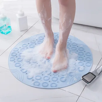Banyo Banyo Yumuşak masaj matı Duş kaymaz Küvet Kilim Mat Delik Drenaj Ayak Banyo Silikon Ped Yuvarlak Mat Enayi