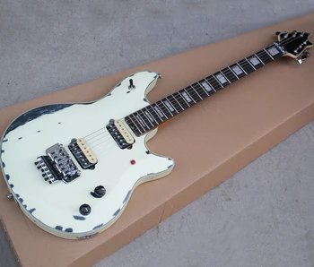 Beyaz 6 Dizeleri Kalıntı Elektro Gitar Humbucker Manyetikler, Gülağacı Klavye