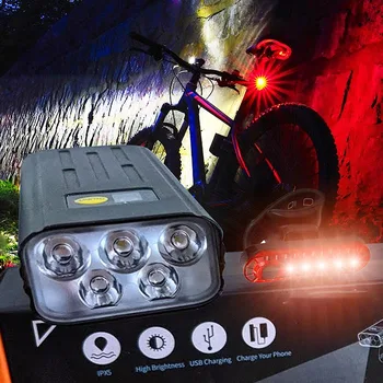 Bisiklet ışıkları Sürme Dağ MTB Yol Bisikleti ön ışık T6 Güçlü Bisiklet Farlar El feneri Su Geçirmez Bisiklet Aksesuarları