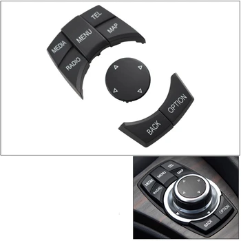 BMW için 1/2/3/4/5/6/7 Serisi 5GT X3 X4 X5 X6 Multimedya Kontrol Anahtarı düğme kapağı Trim Topuzu Kiti