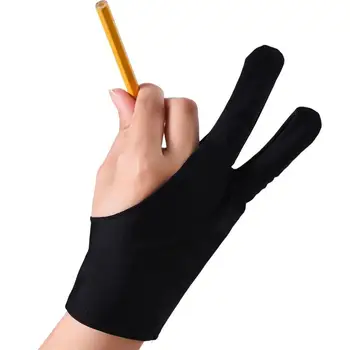 Boyama Eldiven Spandex Kumaş İki Parmak Anti-touch Parmaksız Eldiven çizim tableti Sağ Sol Eldiven ekran panosu