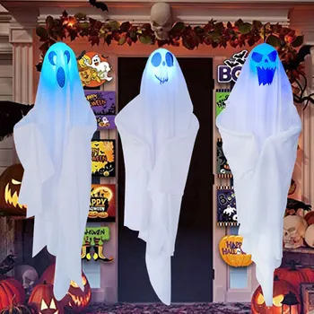 Cadılar bayramı asılı hayalet süslemeleri süs LED ışıkları ile Cadılar bayramı süslemeleri ev için açık asılı ev partisi iyilik