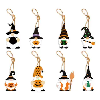 Cadılar bayramı dekorasyon seti Ürkütücü Cadılar Bayramı Dekor 8 adet Gnome Kabak Hayalet Süsler Perili Ev Siyah Kedi Vintage Tatil için