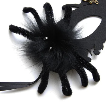 Cadılar bayramı Siyah Örümcek Ölüm Maskesi Topu Yarım Yüz Erkek ve Kadın Yetişkin Performans Maskesi Şapkalar Mutlu Cadılar Bayramı Partisi Giyinmek