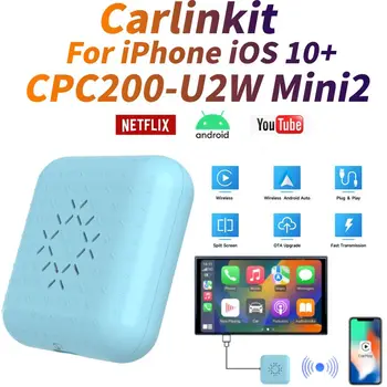 Carlinkit CPC200-U2W Mini2 WiFi 5.8 GHZ Kablosuz Carplay Araba AI Kutusu Bluetooth Otomatik Bağlantı Akıllı Dongle iPhone ıOS 10