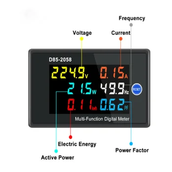 D85-2058 tek fazlı dijital LCD AC panel enstrüman voltaj, akım, frekans ve güç izleme cihazı