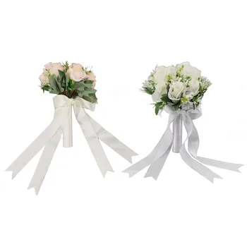 El buketi dekoratif güzel yeniden kullanılabilir zarif ipek el buketleri çiçek düğün için