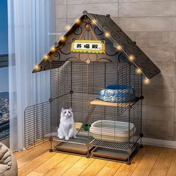 Ev kedi kafesi s Kapalı Büyük Boş Alan Kedi Evi Oturma Odası Daire Küçük kedi kafesi İki katlı Kedi Villa Kedi Evi