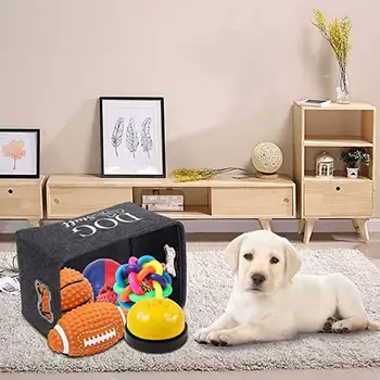 Higroskopik olmayan Pet Oyuncak Sepeti Pet Köpek Oyuncak Depolama Çözümleri Dikdörtgen Kutuları kulplu kutular Düzenlemek için Giyim