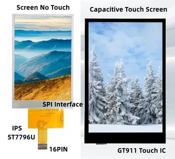 IPS 3.5 inç RGB565 Renkli 16PIN SPI TFT LCD Kapasitif Ekran (Dokunmatik/Dokunmatik) ST7796U Denetleyici GT911 IC 320(RGB)*480
