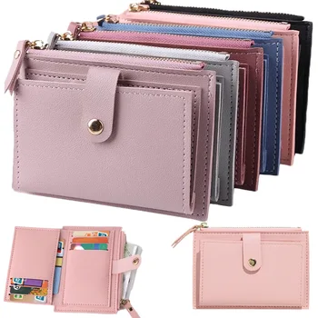 Kadın küçük cüzdan Moda Basit PU Deri Küçük Çanta Bayanlar kart çantası Kadın el çantası Kadın Çanta Para Klip Cüzdan