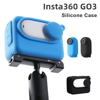 Koruyucu Kılıf Insta360 GO 3 Vücut Koruyucu Çerçeve Başparmak Kamera 1/4 Görünmez Adaptör silikon kılıf için kayış ile Insta360