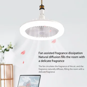 LED Fan Avize Evrensel E27 lamba tutucu tavan vantilatörü ışıkları Uzaktan Kumanda Zamanlama 3 vitesli Rüzgar Yatak Odası Yurdu için