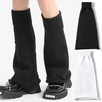 Lolita Alevlendi Bacak ısıtıcıları Kadınlar Uzun Çorap Yün Örme ayak koruyucu Kol İsıtıcı Y2K Sonbahar Kış Tığ Yığın Çorap bot paçaları