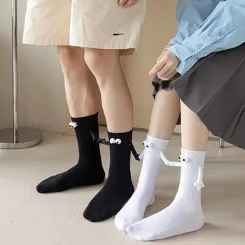 Manyetik Çift Üç Boyutlu Holding Eller Çorap Erkekler ve Kadınlar Düz Renk Komik Tüp Çorap Moda Trendi