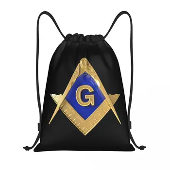 Mason Altın Kare Masonik ipli sırt çantası Spor spor çanta Erkekler Kadınlar için Alışveriş Sırt Çantası