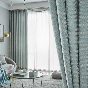 Modern ve minimalist Japon ve Kore yeni yüksek gölgeleme jakarlı balkon perdeleri Oturma yemek odası yatak odası için Perdeler