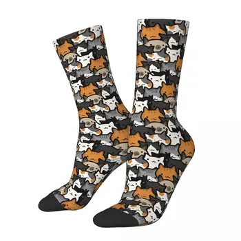 Mutlu erkek çorap kedi kalabalık Retro sokak stili çılgın mürettebat çorap hediye desen baskılı