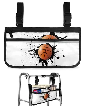 Mürekkep Sıçrama Basketbol Spor Tekerlekli Sandalye cepli çanta Kol Dayama Yan Çanta Elektrikli Scooter Yürüyüş Çerçeve çanta