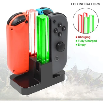 Nintendo Anahtarı 4 Denetleyici Şarj Cihazı LED Göstergesi şarj standı İstasyonu Nintendo Anahtarı için Nintendoswitch NS Joy-con Aksesuarları