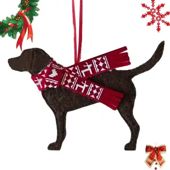 Noel Ağacı Köpek Süsler 2D Akrilik Köpek Süsler Noel Kolye Anti-Solmaya Sevimli Ağaç Süsler yılbaşı dekoru Köpek