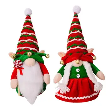Noel Gnome Süslemeleri El Yapımı Meçhul Bebek Merry Christmas Süslemeleri Gnome Peluş Bells İle Elf Dekorasyon Ev İçin