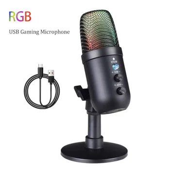 Oyun Stüdyosu kayıt mikrofonu Usb Kablolu Masa Kondenser Akışı Profesyonel Podcast PC için Mikrofon PS4 PS5 Dizüstü Bilgisayar