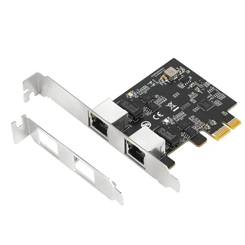 PCIE Gigabit Ağ Kartı Adaptörü ile 2 Port 2500Mbps PCIe 2.5 Gb RTL8125B Ethernet Kartı RJ45 LAN Denetleyici Kartı
