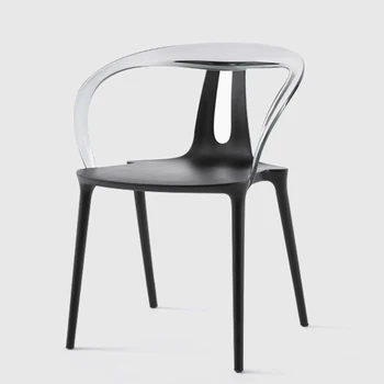 Plastik Kol Sandalyeler Tasarımcı Oturma Odası Ofis Ergonomik Sandalyeler Yemek Cep Vanity Sedie Pranzo Moderne Restoran Mobilya
