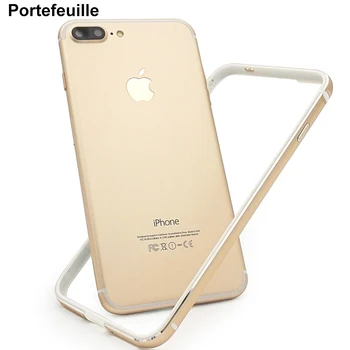 Portefeuille Için iPhone 8 Tampon Durumda Alüminyum TPU Hibrid Darbeye Tampon iphone için kılıf 7 Artı 6 6 S 7 artı Çerçeve Aksesuarları