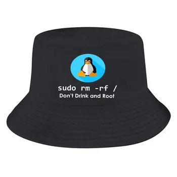 Sudo RM RF Kova Şapka Linux İşletim Sistemi Unisexe Yaz Geri Dönüşümlü Balıkçı Kap Günlük Tatil Chapeau Bob Casquette