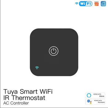 Wifi IR Termostat AC Denetleyici Dokunmatik Düğme Akıllı Yaşam Tuya APP Kablosuz Sıcaklık Nem Sensörü Ses