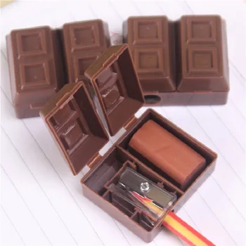 Yaratıcı Çikolata Kalemtıraş Çocuklar İçin Silgi İle Öğrenciler Kawaii Plastik Kalemtıraş Kırtasiye Seti Okul Ofis Malzemeleri