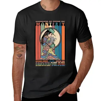 Yeni Monterey Uluslararası Pop Festivali 1967 Poster T-Shirt t shirt adam sevimli giysiler erkek pamuklu t shirt