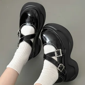 Yeni Platform Mary Jane kadın ayakkabısı Y2k Alt Kültür Sıcak Kızlar Olmalı Ayakkabı