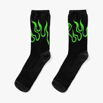 Yeşil Alevler Çorap erkek çorap komik çoraplar erkek yürüyüş botları