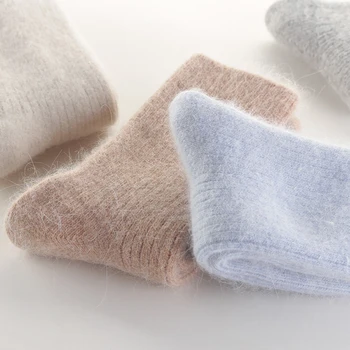 Yün Çorap kadın kadın Kış Sıcak Kadın Çorap Süper Kalın Katı Koyun Yünü Karşı Soğuk Kar Termal Çorap Yumuşak 1 Çift