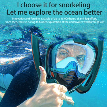 Şnorkel maske Çift Tüp Silikon Tam Kuru dalış maskesi Yetişkin Yüzme Maskesi Dalış Gözlük Kendi Kendine Yeten Sualtı Solunum