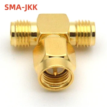 1 adet SMA RF koaksiyel konnektör SMA bir iki adaptör SMA-JKK bir iki dişi üç yollu adaptör