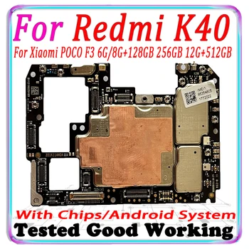 256gb Xiaomi POCO F3 / Redmi K40 Orijinal Unlocked Anakart Anakart 128GB Mantık Kurulu İle Android Sistemi Yüklü